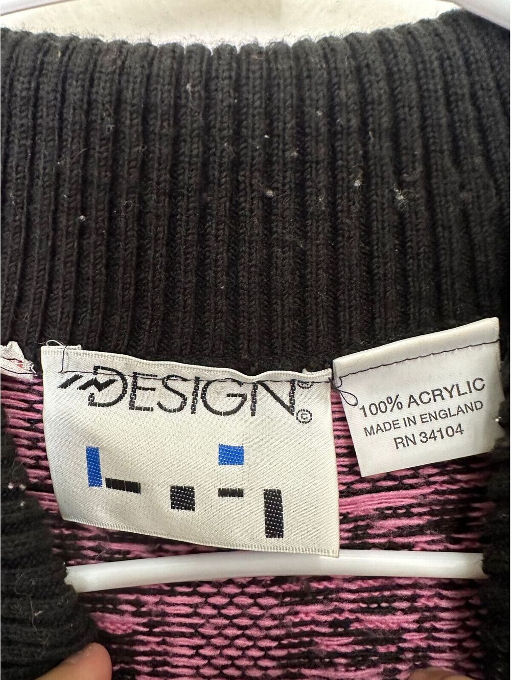 Vintage Pink/Black Sweater - Picture 2 of 6
